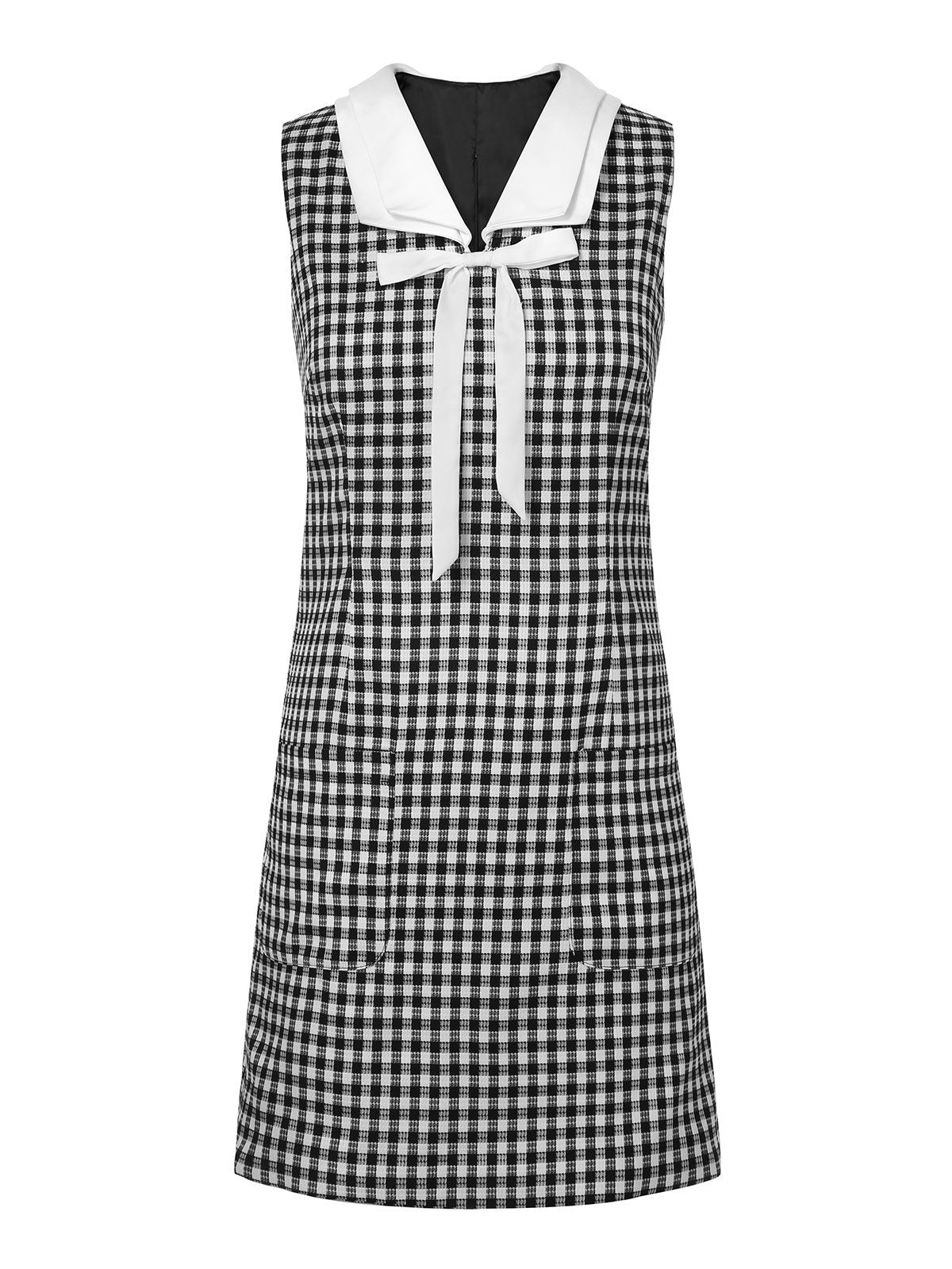 Acetate Gingham Plaid Shift Dress