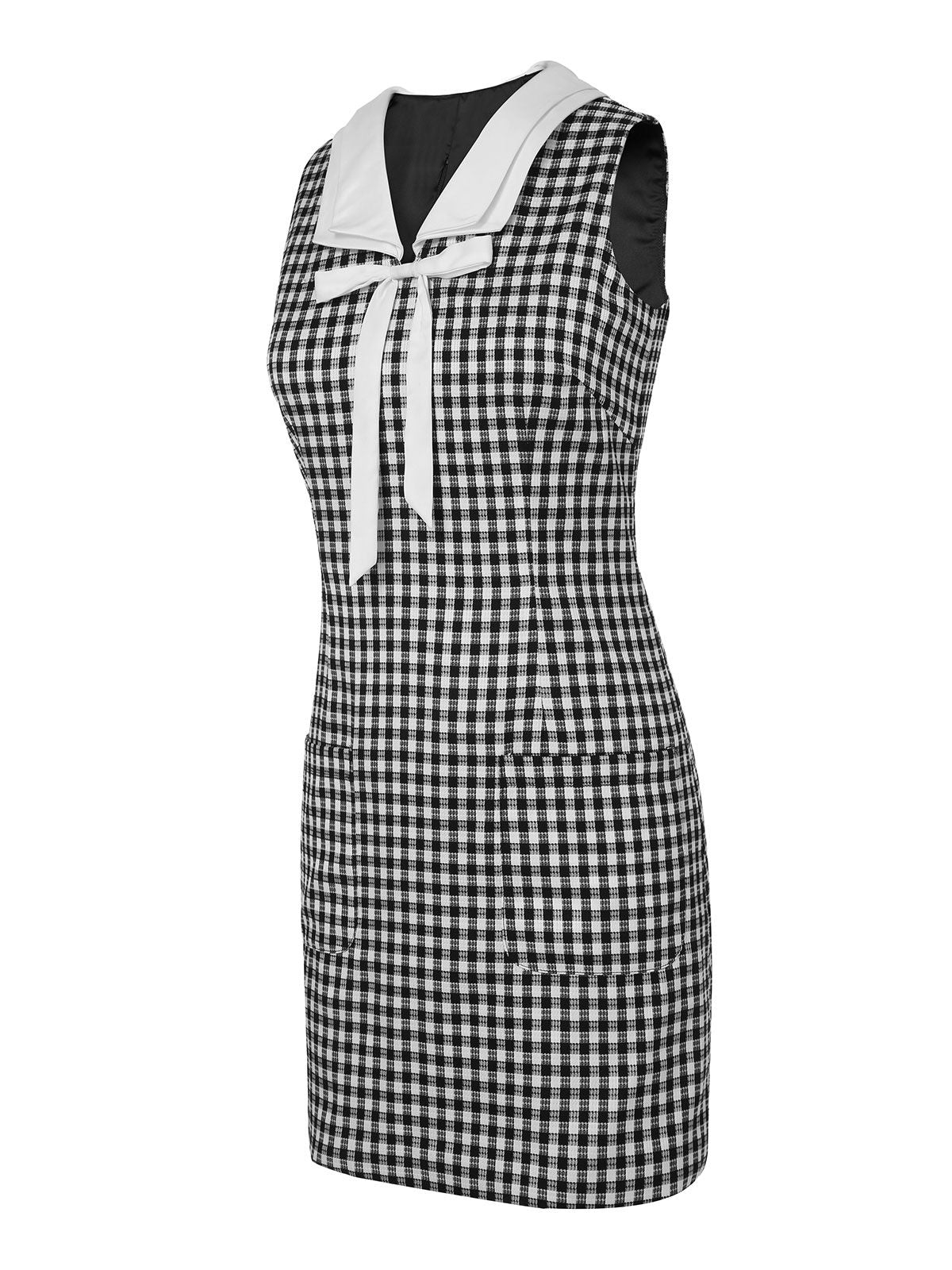 Acetate Gingham Plaid Shift Dress