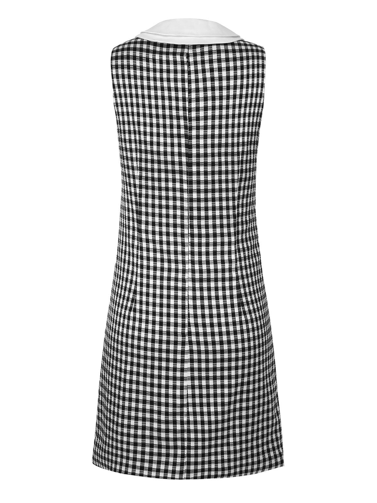 Acetate Gingham Plaid Shift Dress