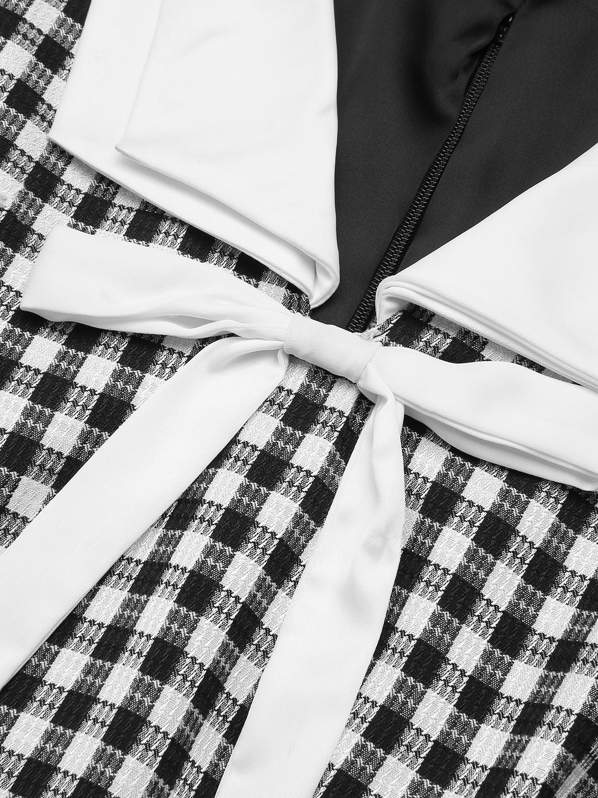 Acetate Gingham Plaid Shift Dress