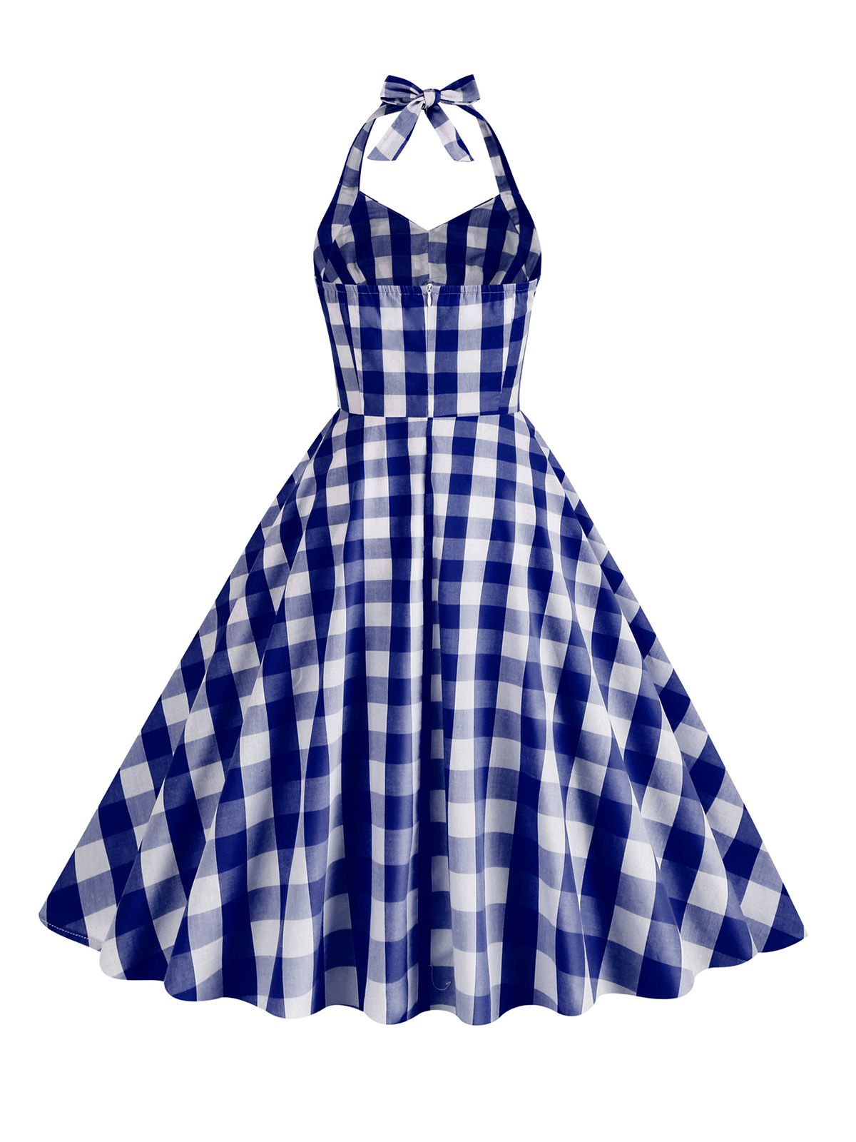 Plaid Halter Swing Dress