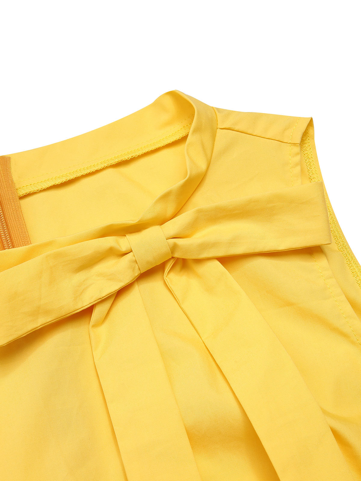 Yellow Daisy Bowtie Patchwork Dress