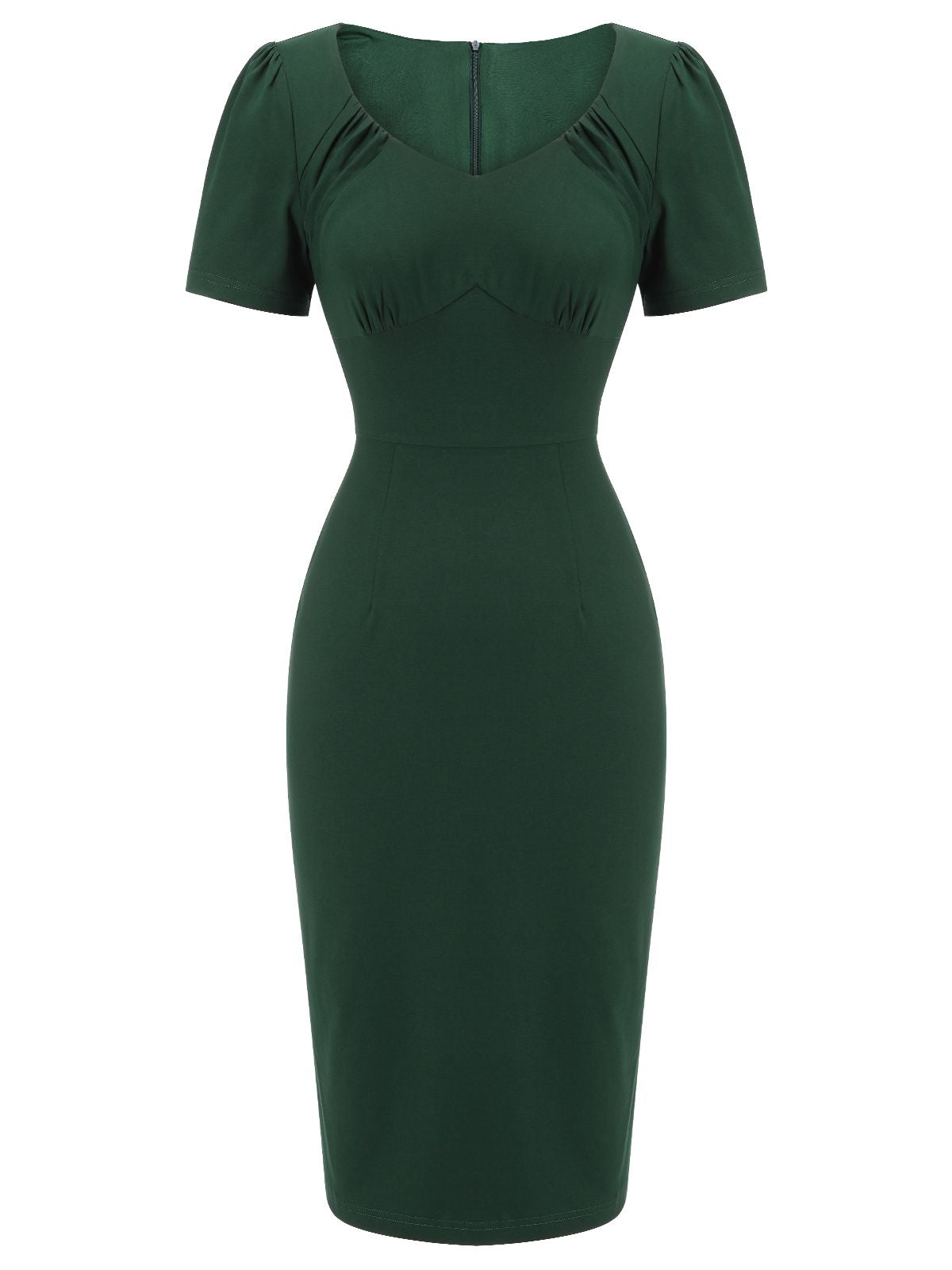 Dark Green Solid Wrap Dress