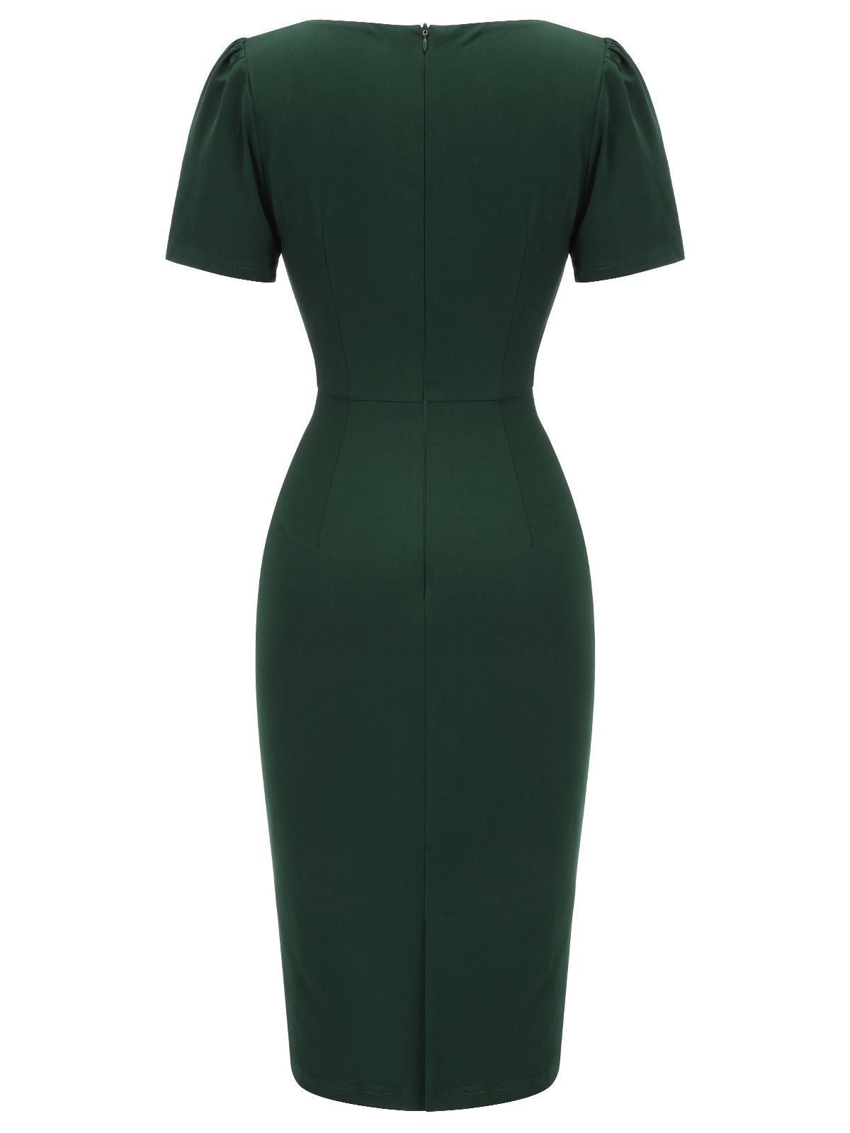 Dark Green Solid Wrap Dress