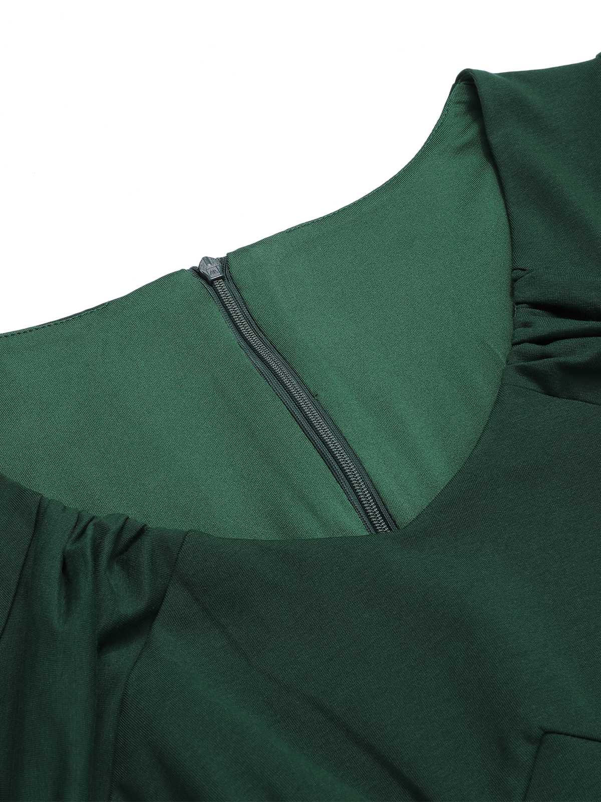 Dark Green Solid Wrap Dress