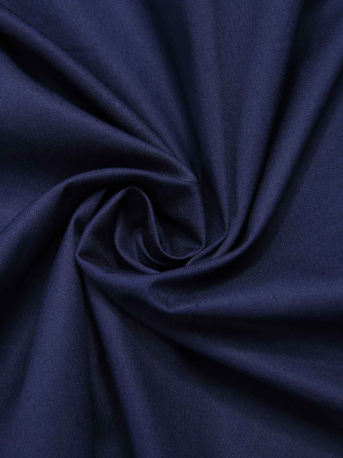 Dark Blue Lapel Patchwork Dress