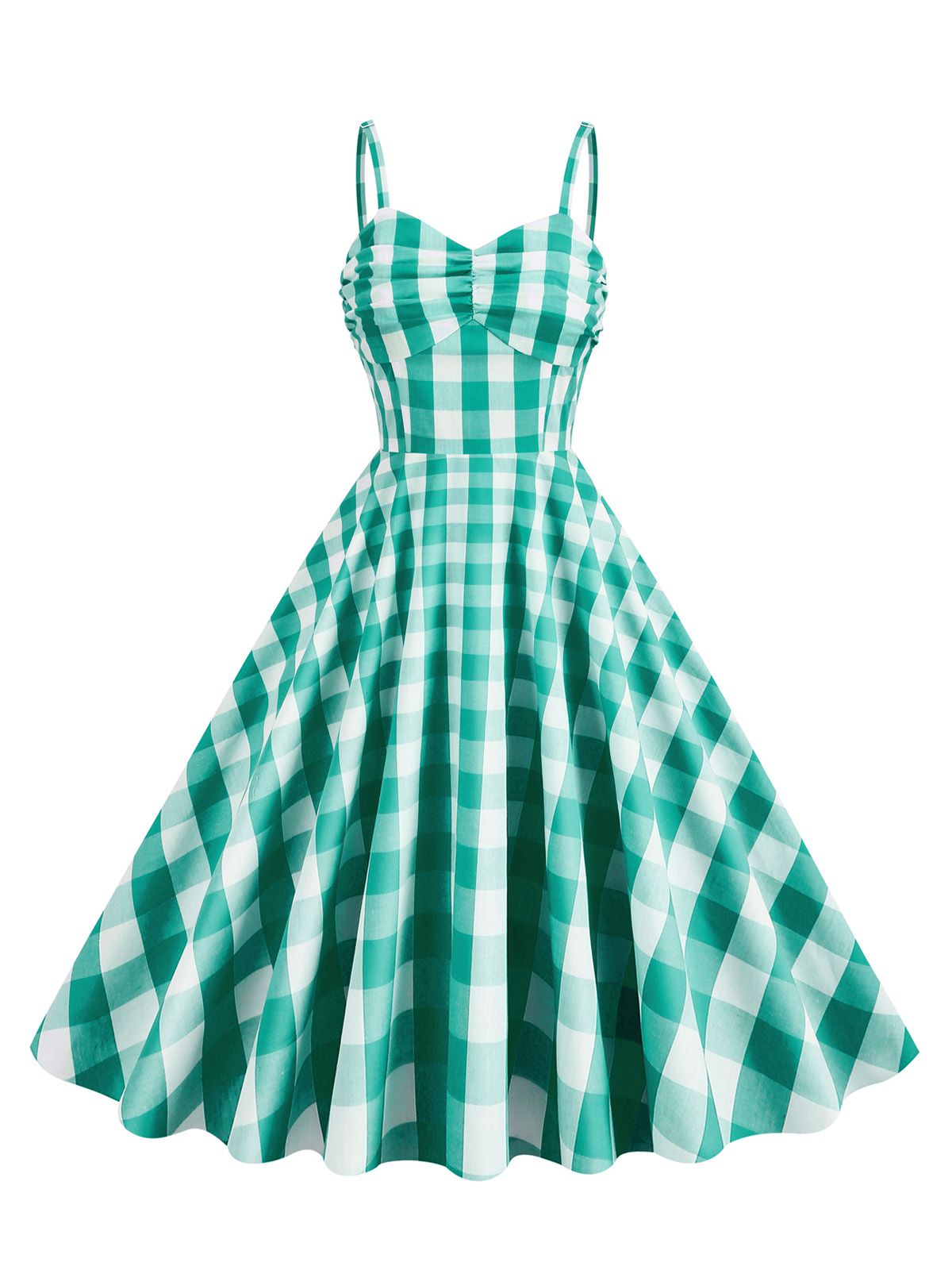 Plaid Strap Swing Dress