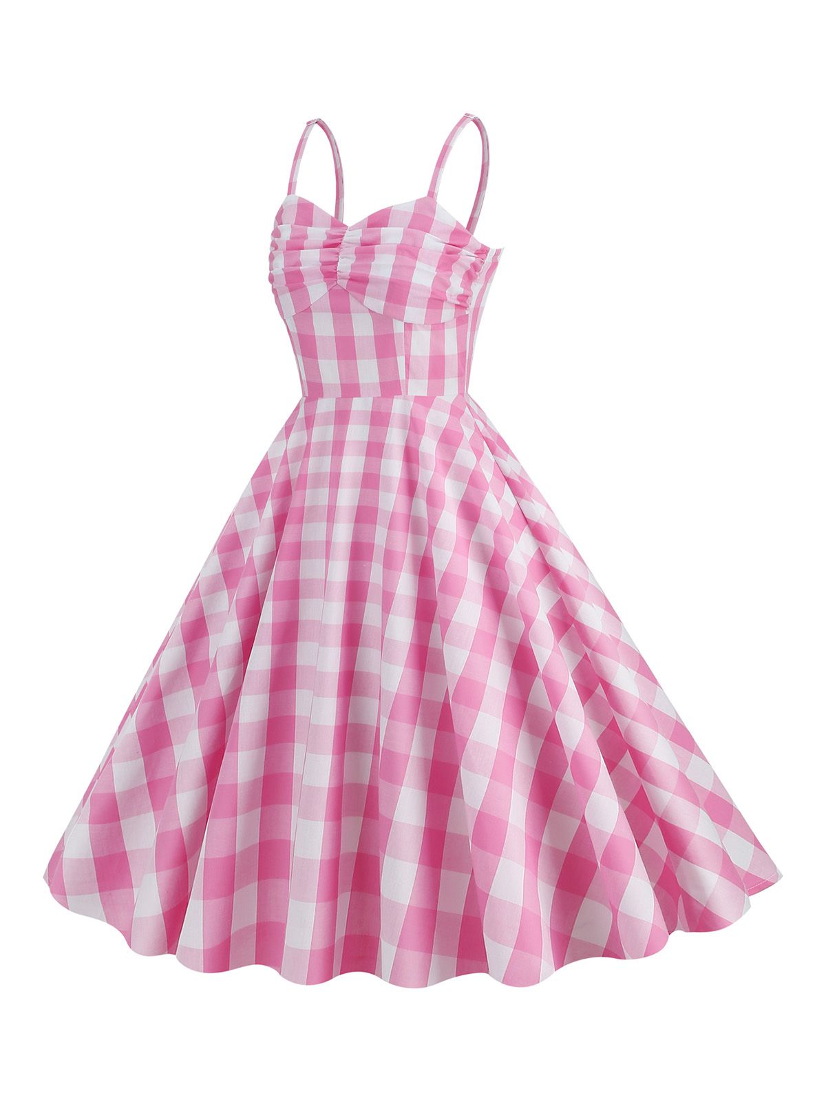 Plaid Strap Swing Dress