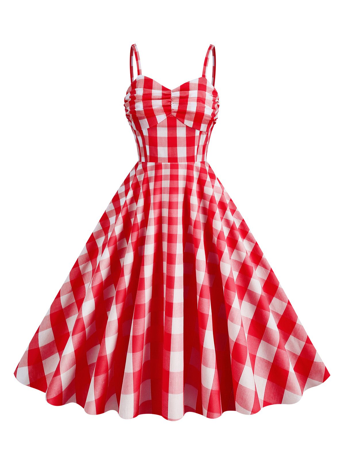 Plaid Strap Swing Dress