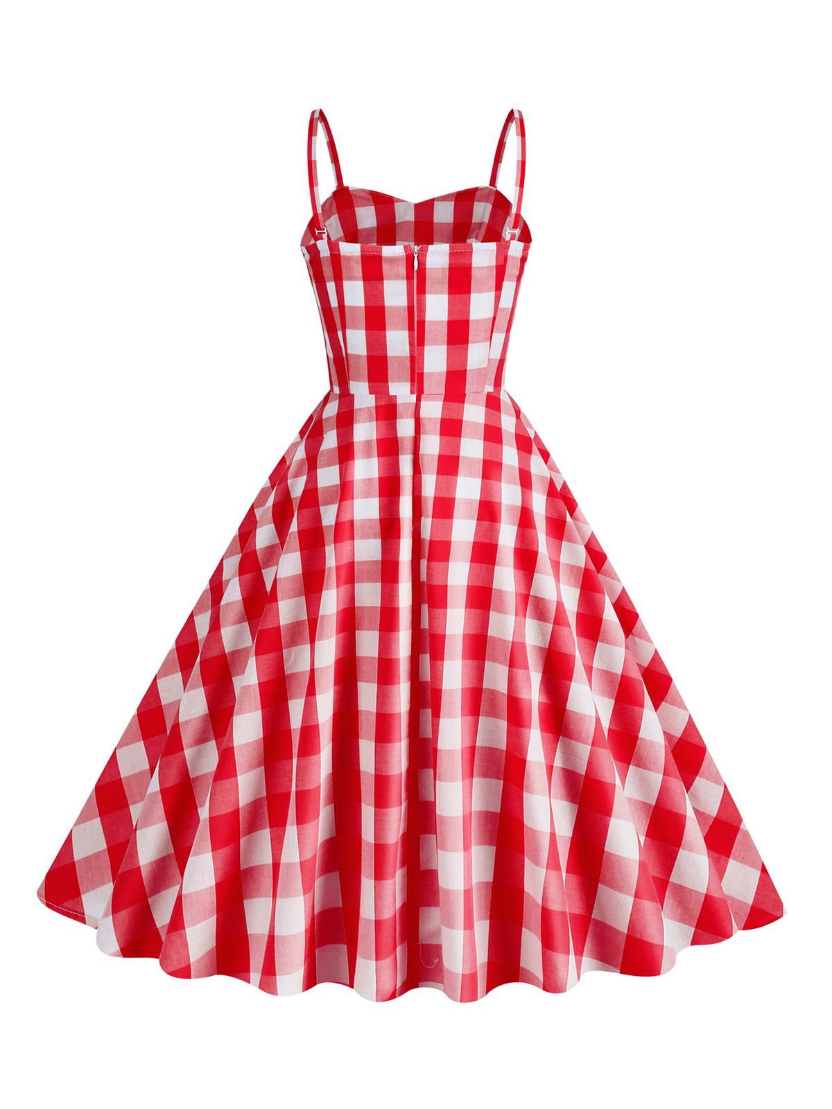 Plaid Strap Swing Dress