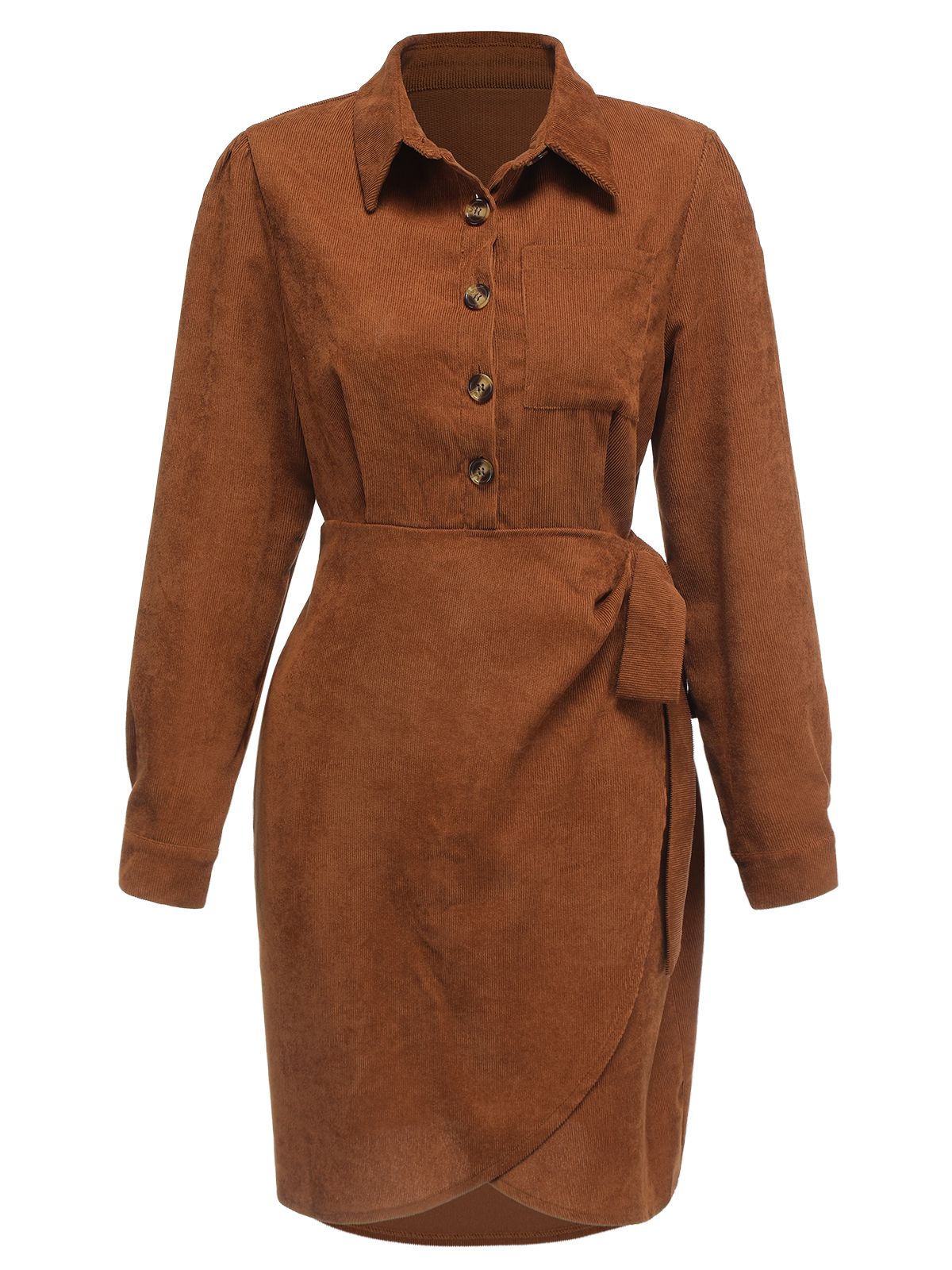 Brown  Corduroy Pencil Dress