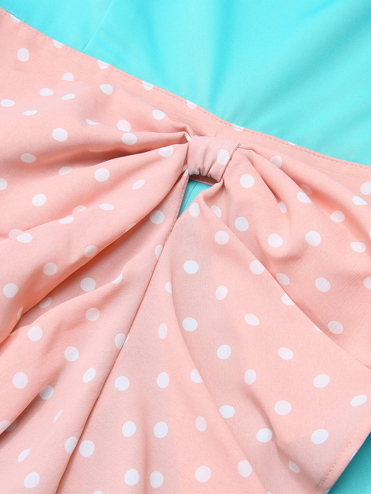 Turquoise Polka Dots Ruffles Dress