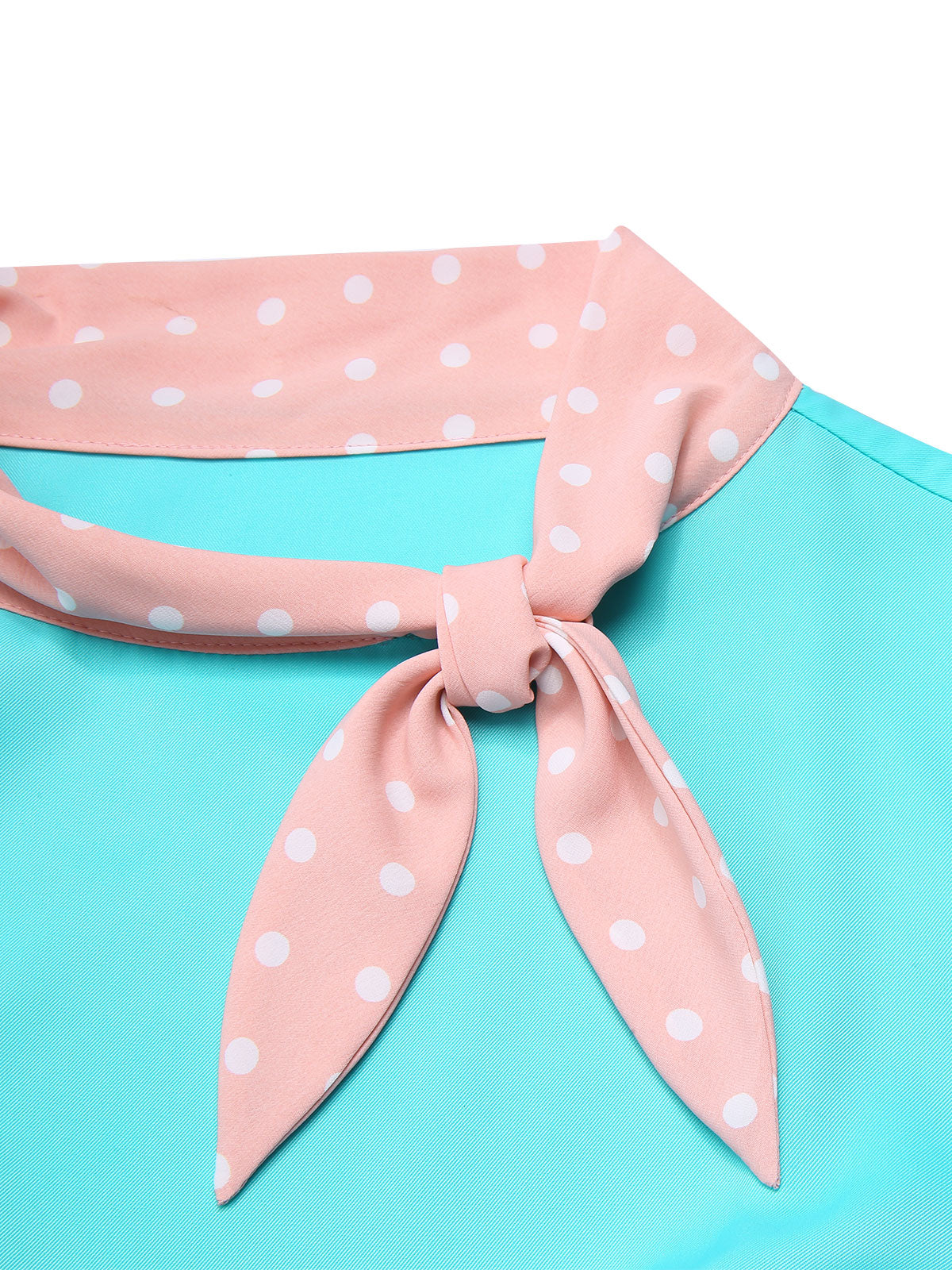 Turquoise Polka Dots Ruffles Dress