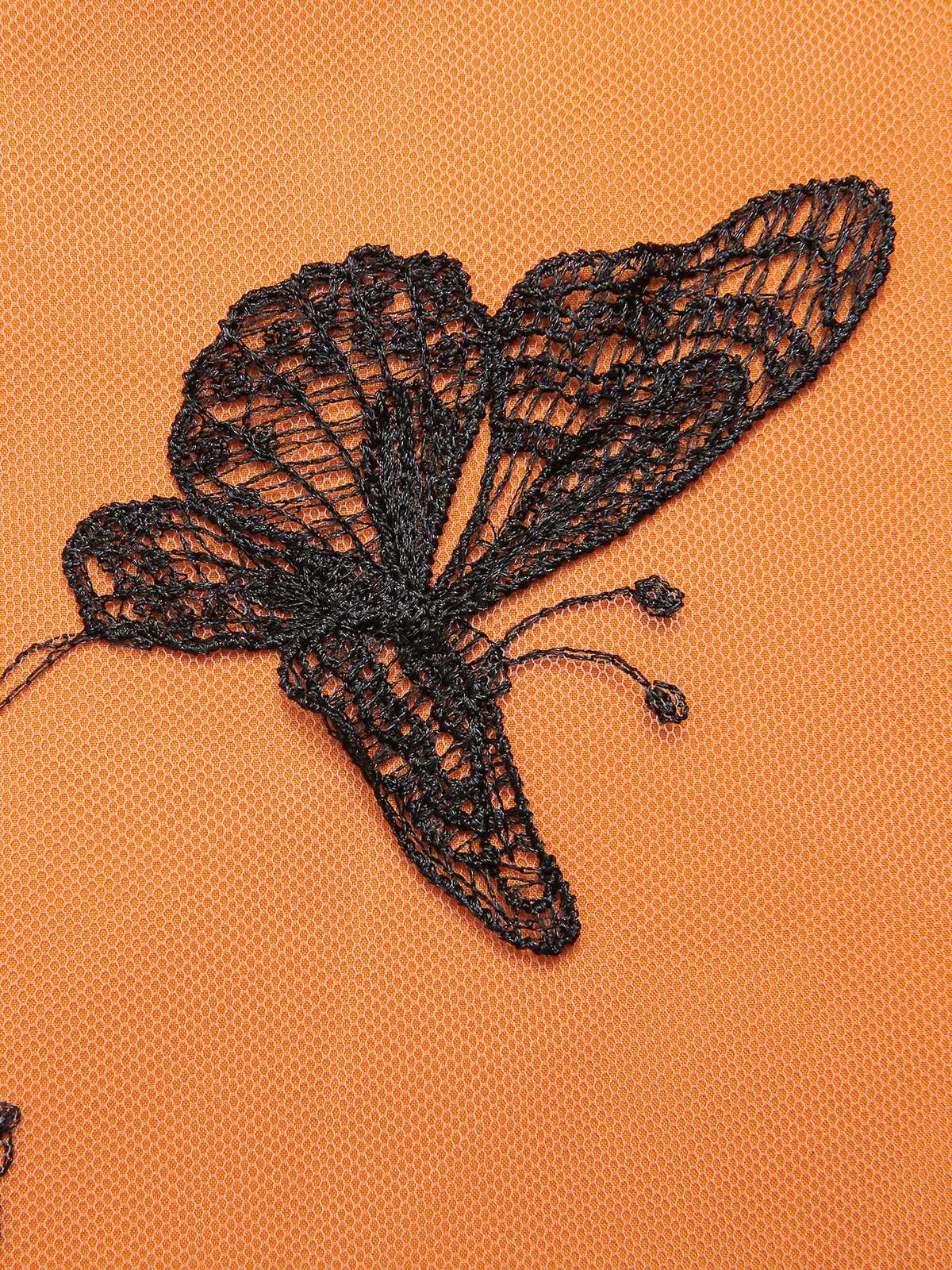 Black & Orange 3D Butterfly Cloak Dress