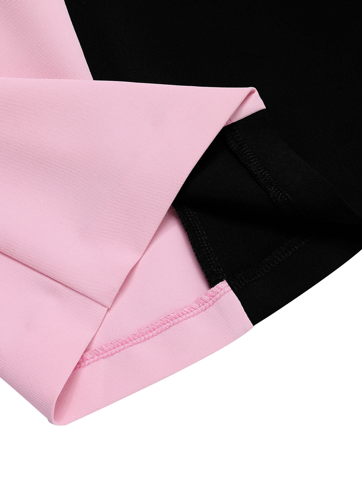 Black & Pink  Boat Neck Contrast Belted Dress