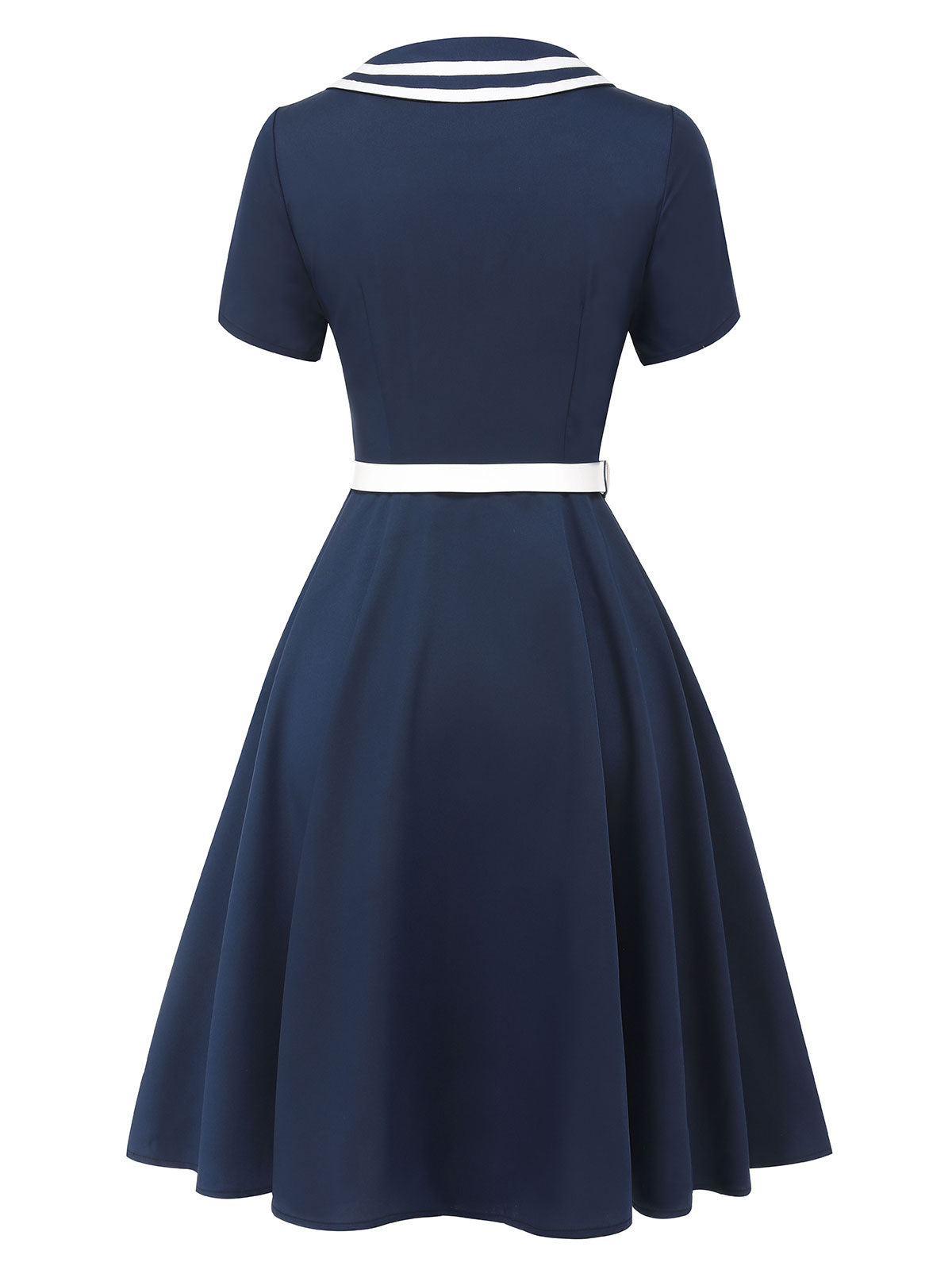 Dark Blue Sailor Style Double Breasted Dress