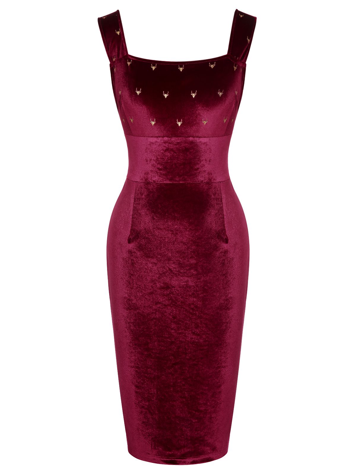 Wine Red  Velvet Elk Bow Dress