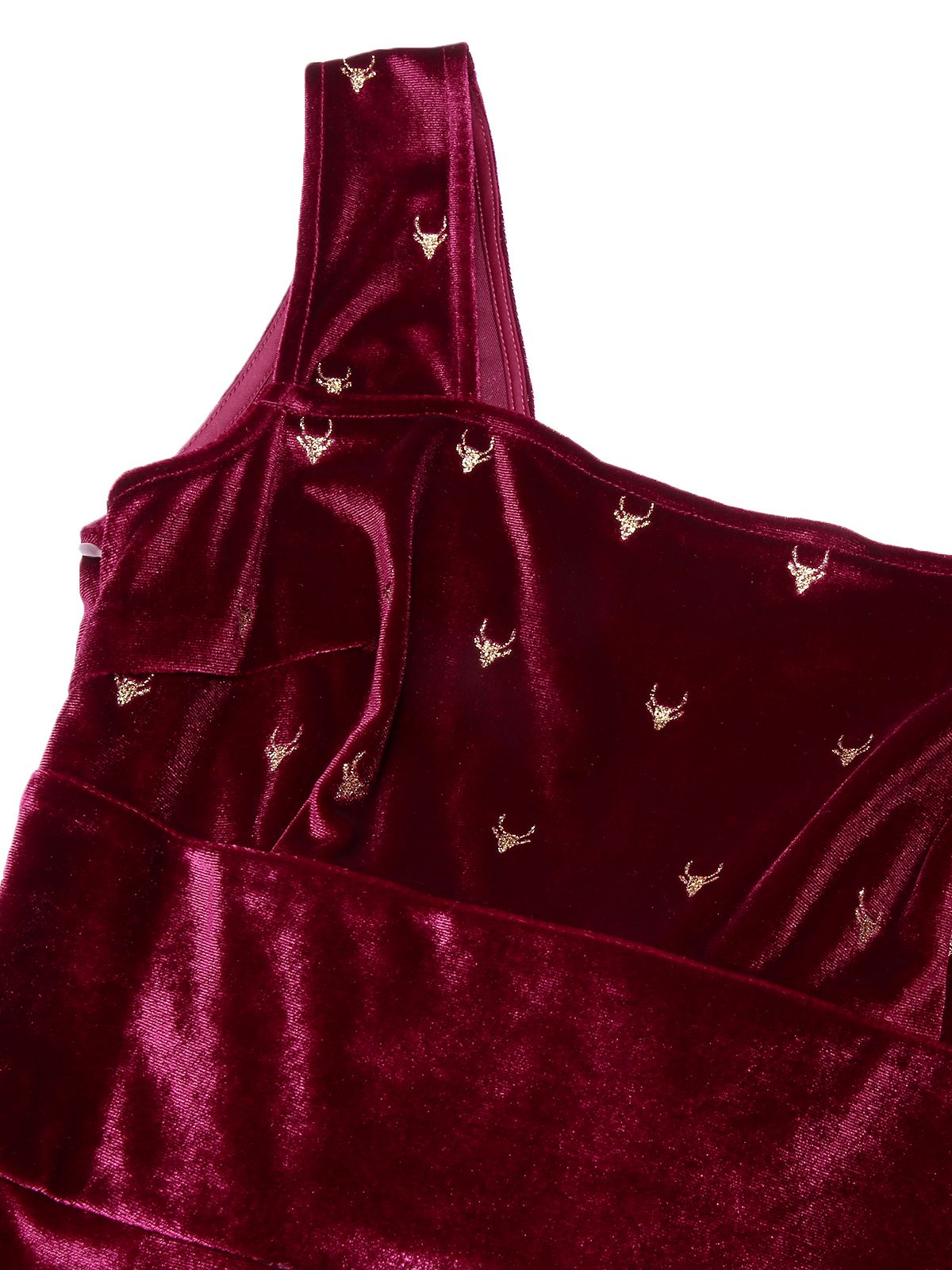 Wine Red  Velvet Elk Bow Dress