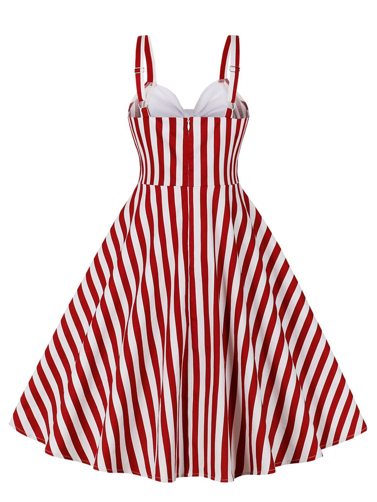 Stripes Contrast Patchwork Strap Dress