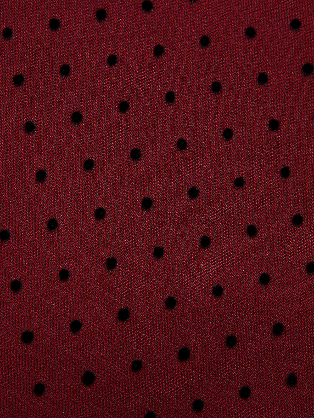 Wine Red Polka Dots Drop Shoulder Belt Dress