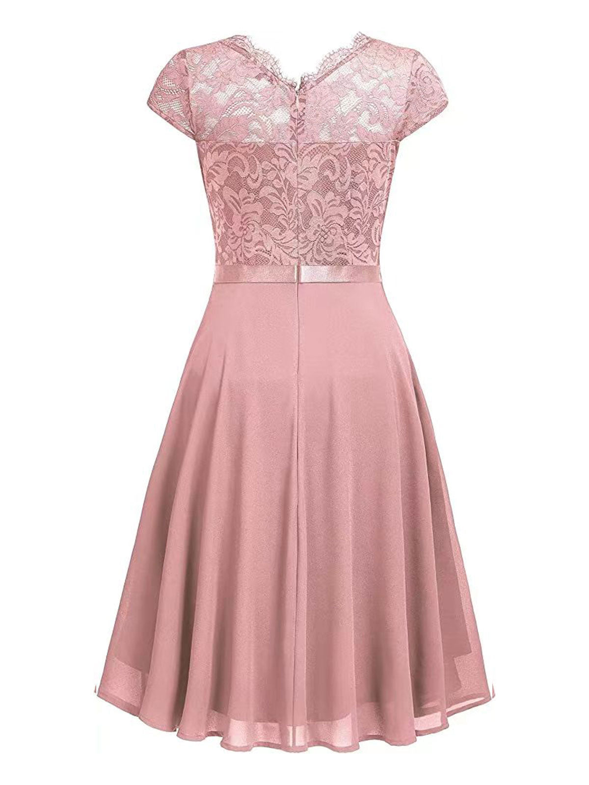 Ruffles Lace Floral Solid Dress