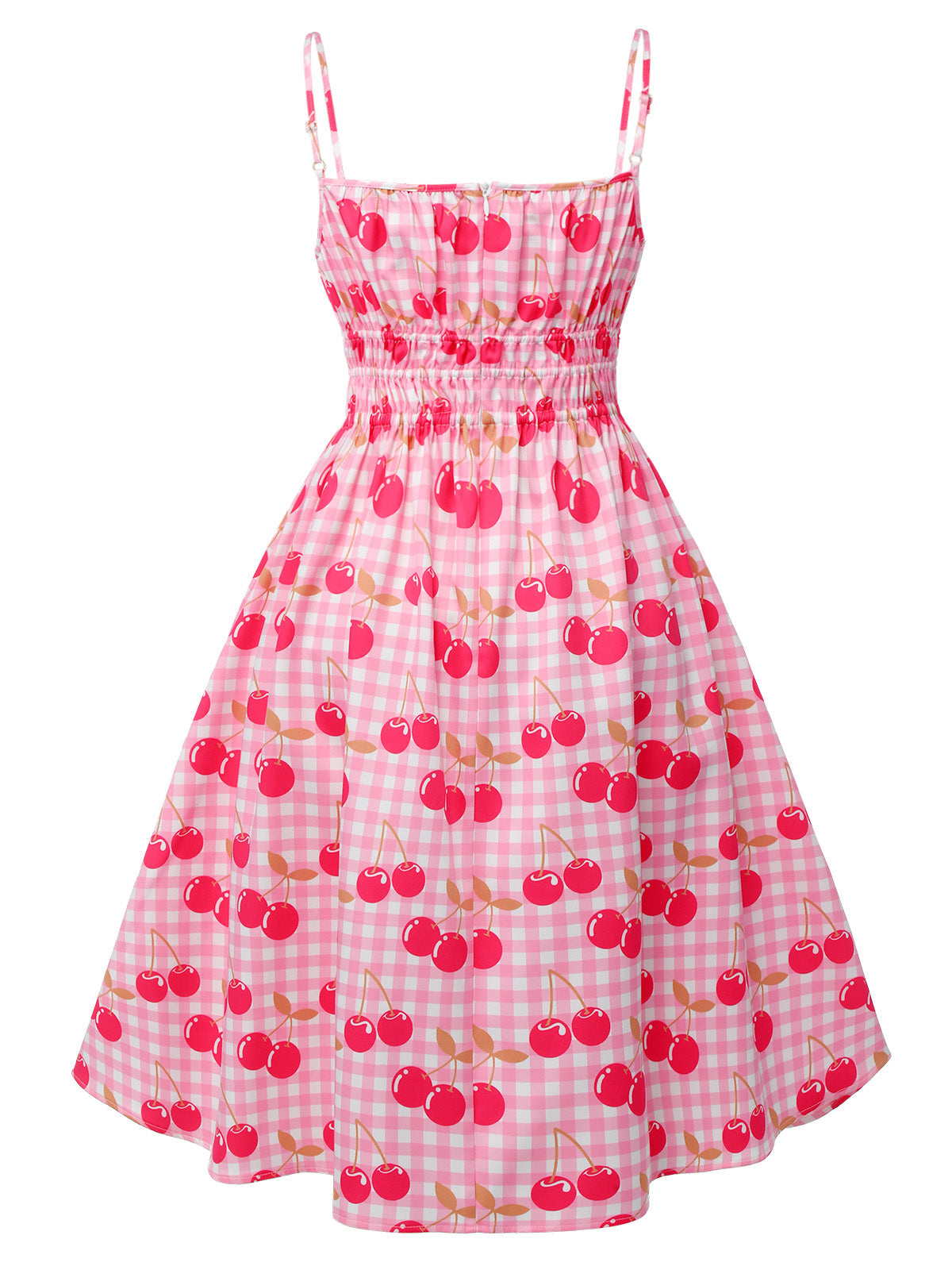 Pink Cherry Spaghetti Strap Dress