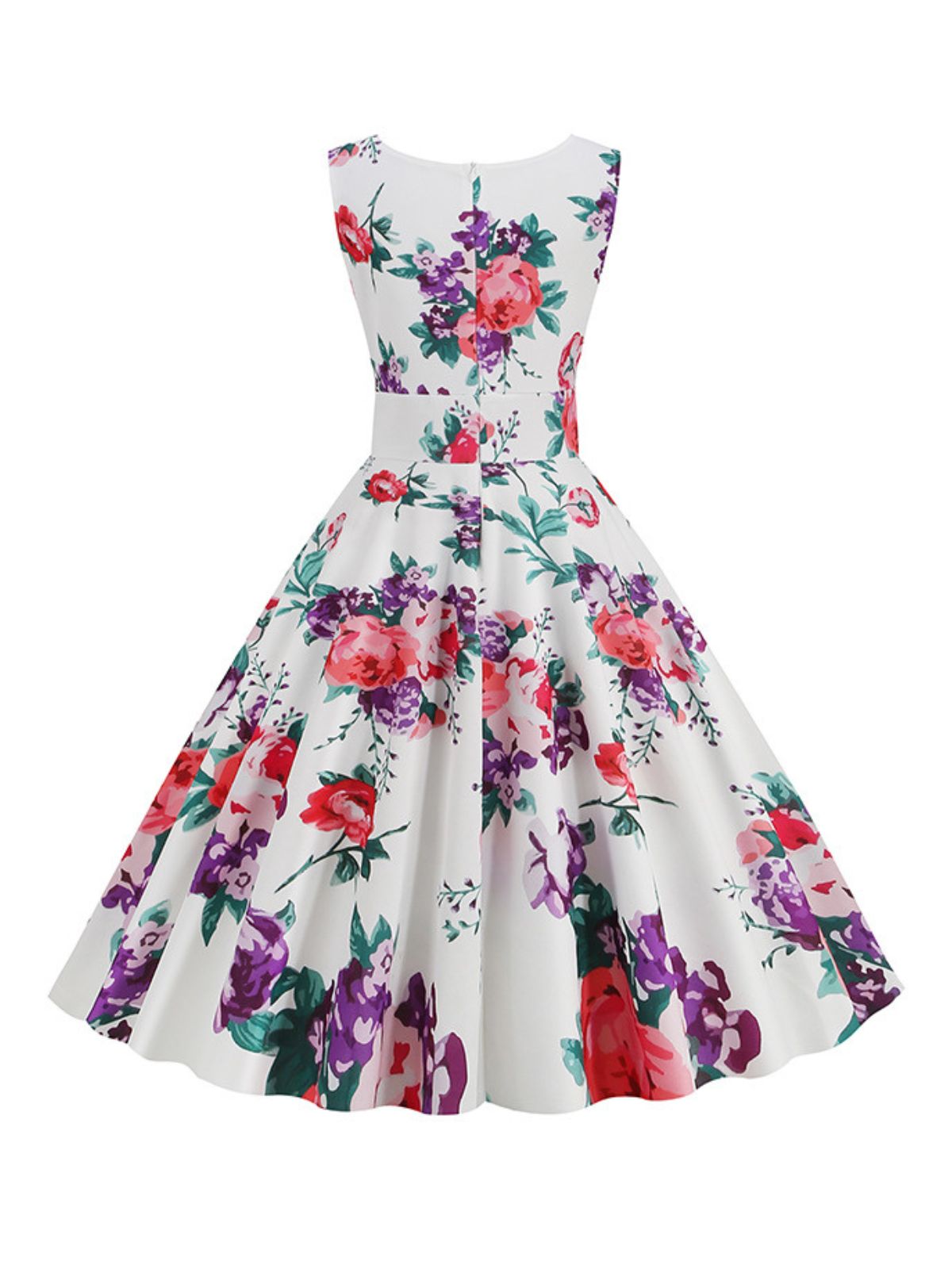 V-Neck Floral Sleeveless Dress