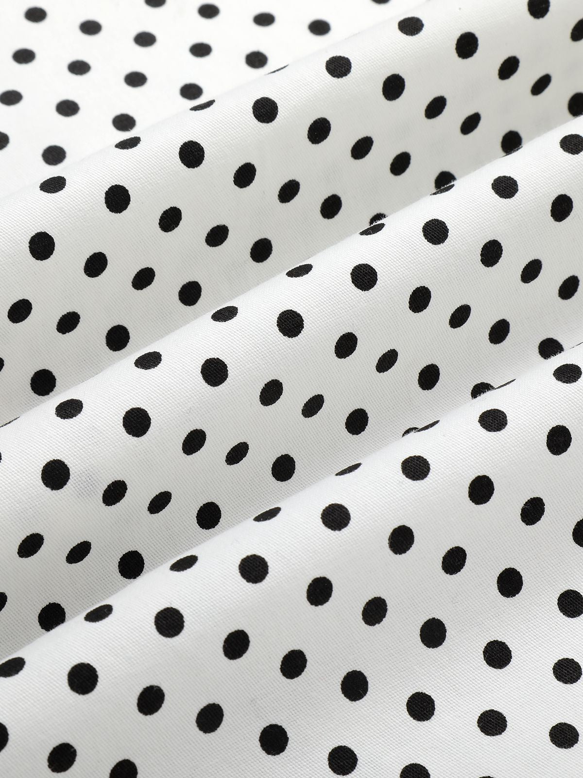 White  Polka Dot Button Pencil Dress