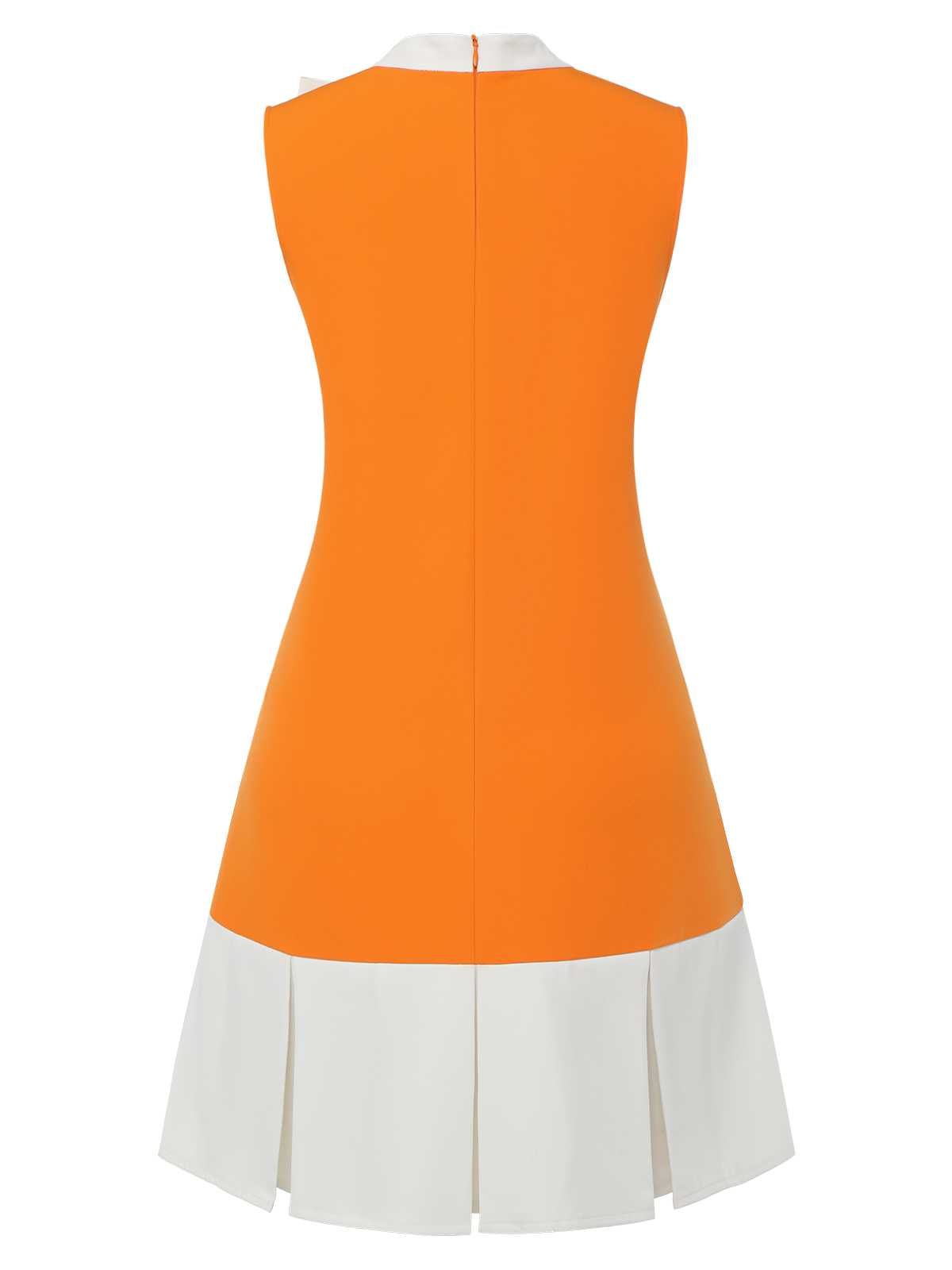 Orange  Crew Bowknot Sleeveless Dress