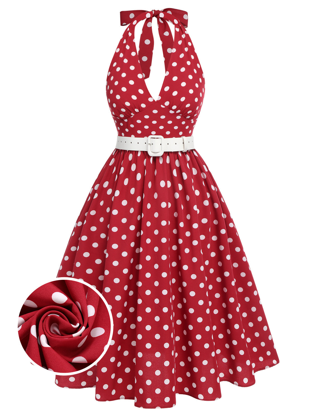 Red Polka Dot Halter Dress