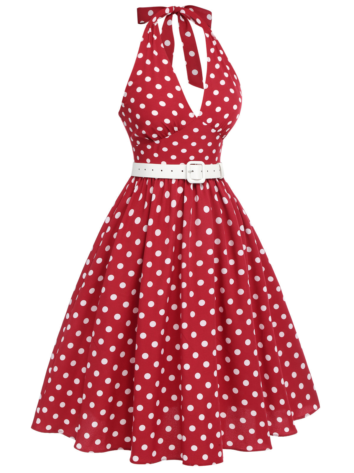 Red Polka Dot Halter Dress