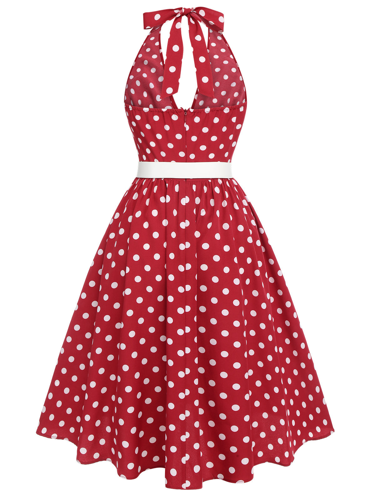 Red Polka Dot Halter Dress