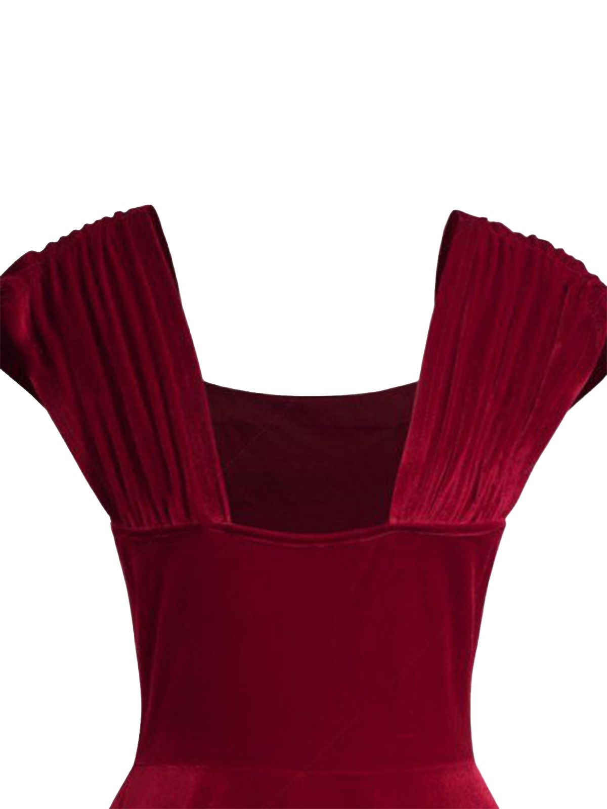 Wine Red Heart Button Solid Dress