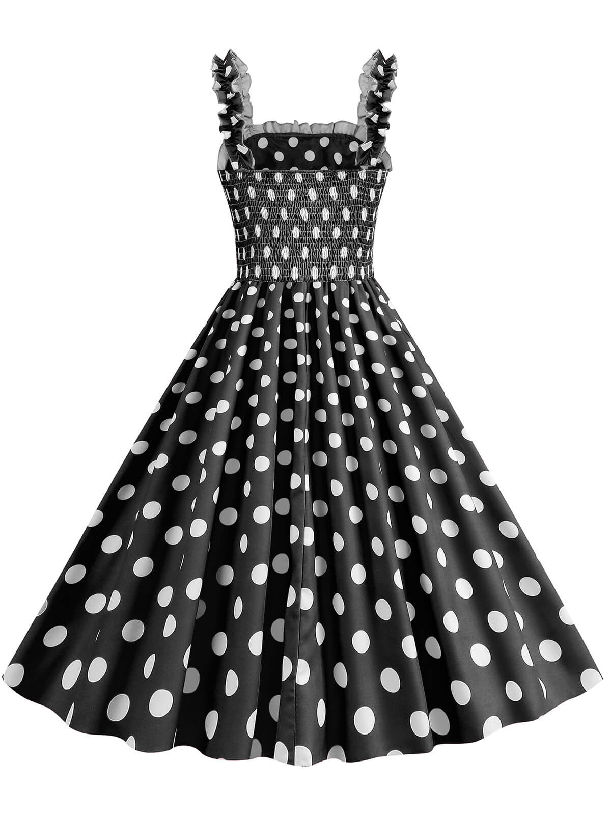 Polka Dot Smocking Strap Dress