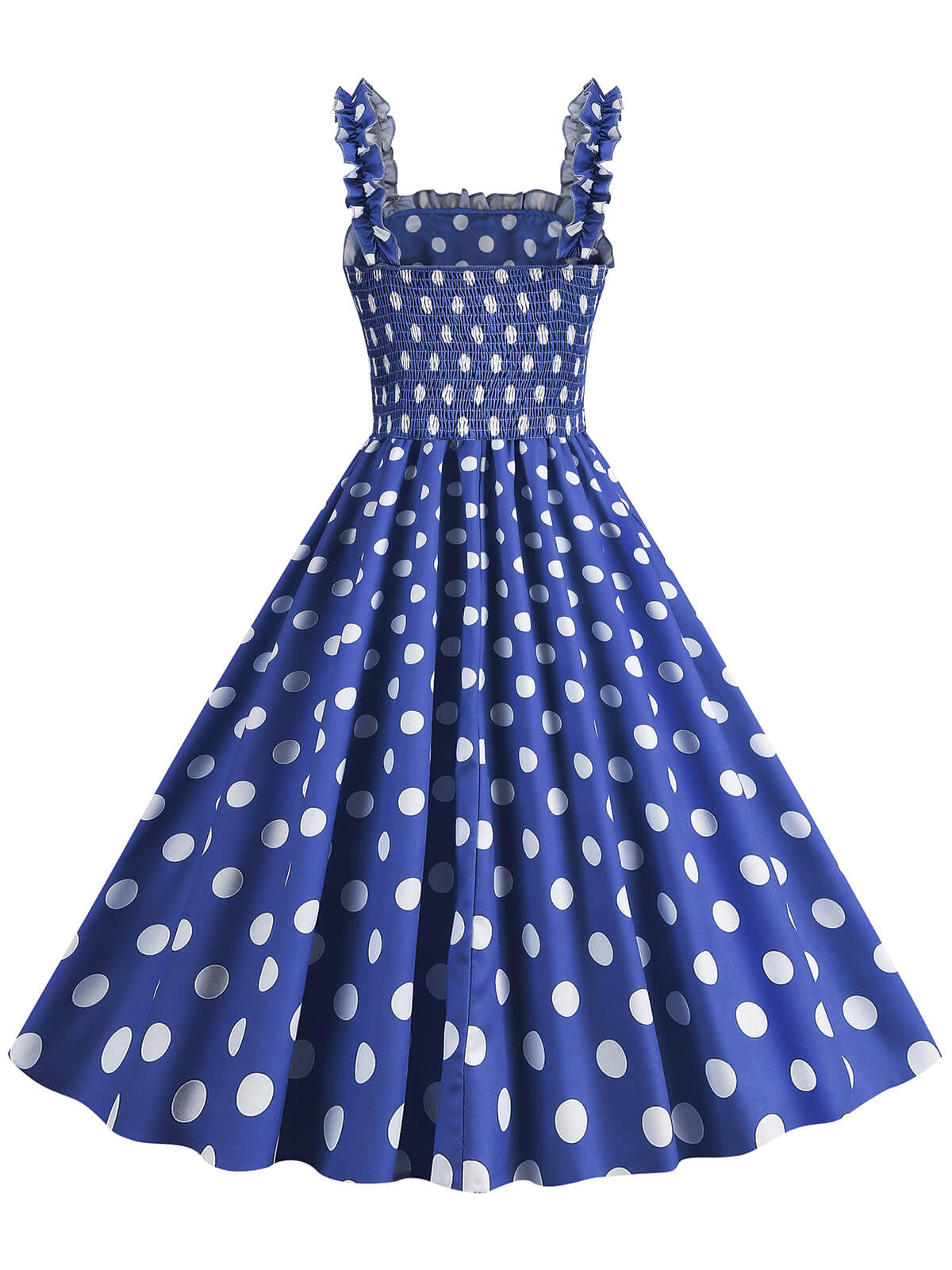 Polka Dot Smocking Strap Dress