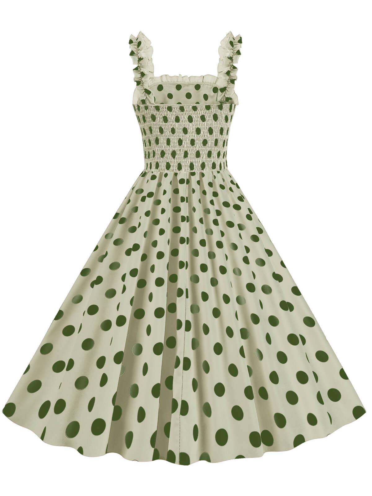 Polka Dot Smocking Strap Dress