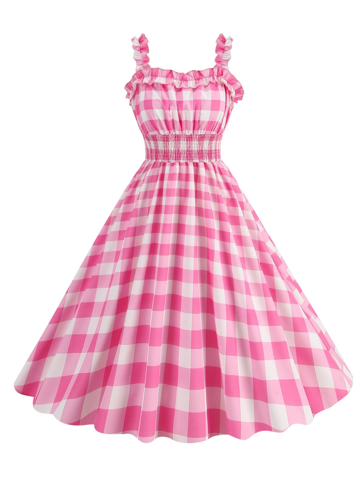 Polka Dot Smocking Strap Dress