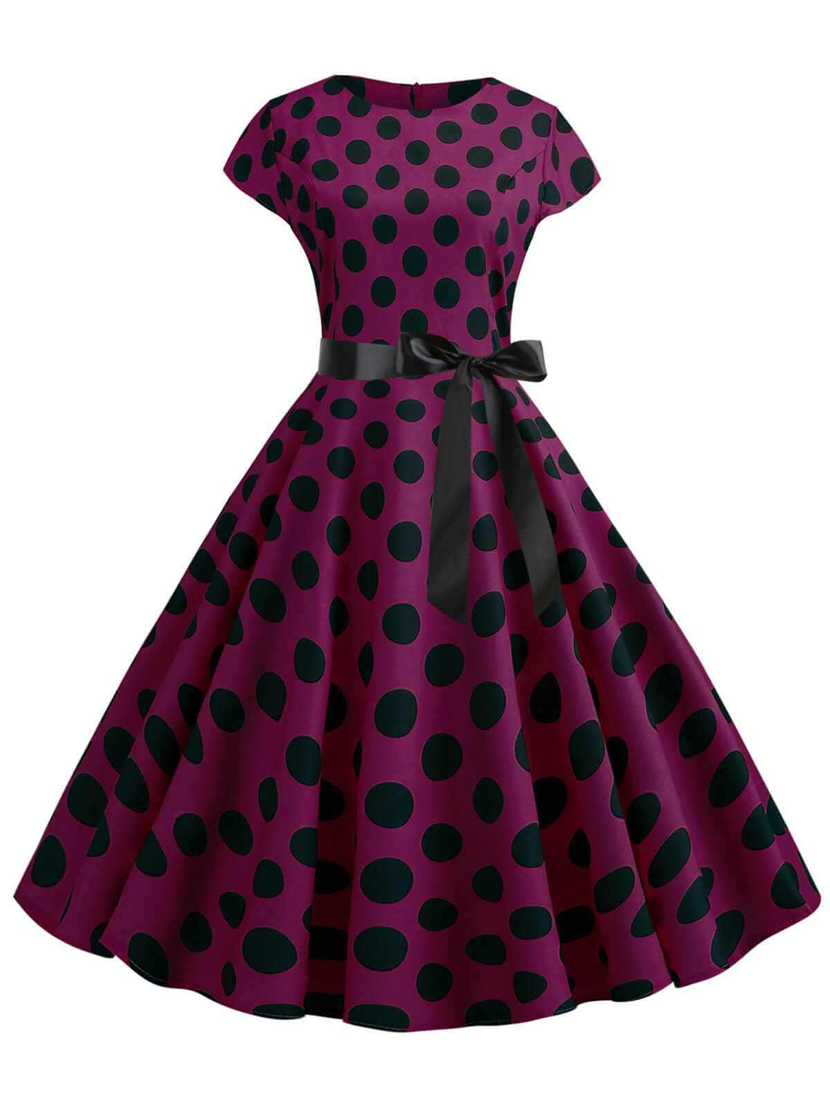 Polka Dot Cap Sleeved Dress