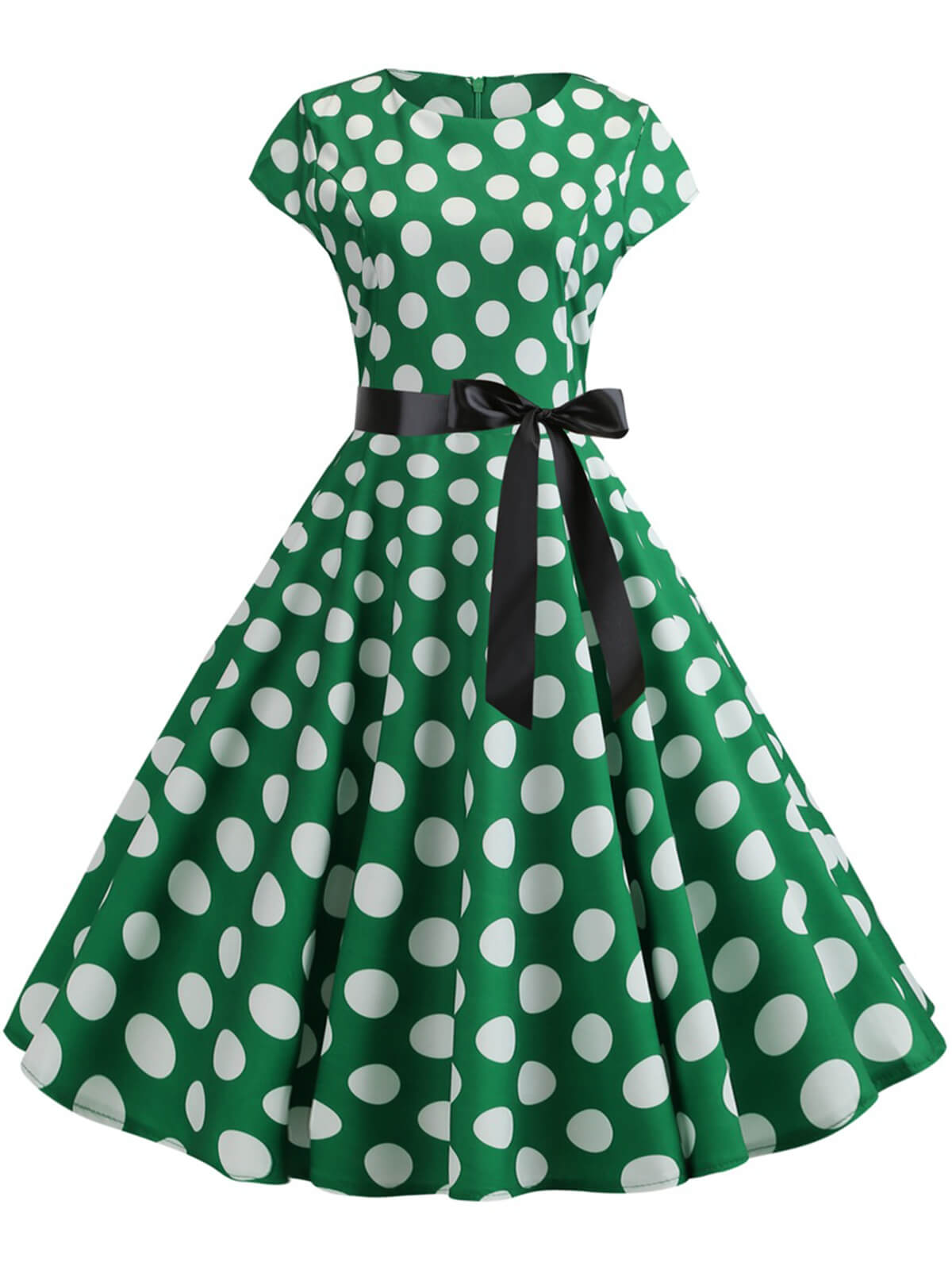 Polka Dot Cap Sleeved Dress