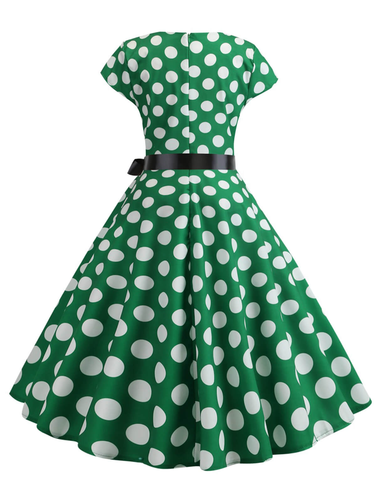 Polka Dot Cap Sleeved Dress