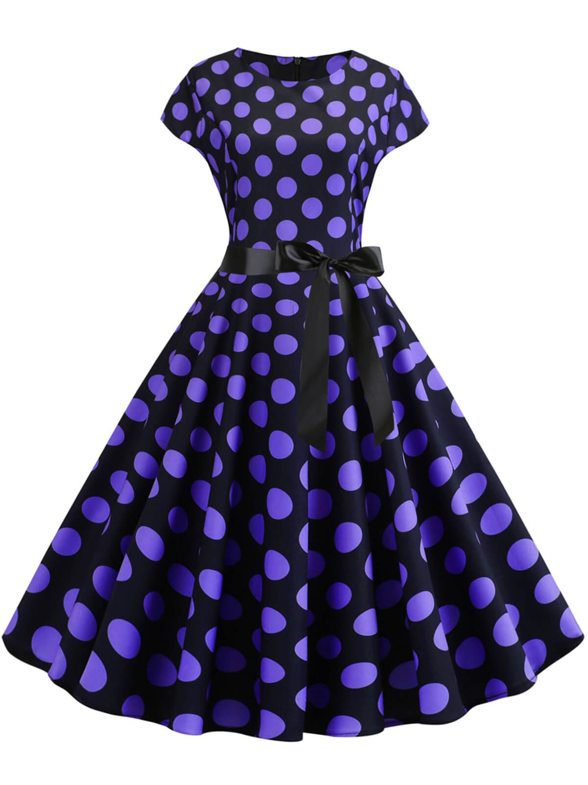 Polka Dot Cap Sleeved Dress