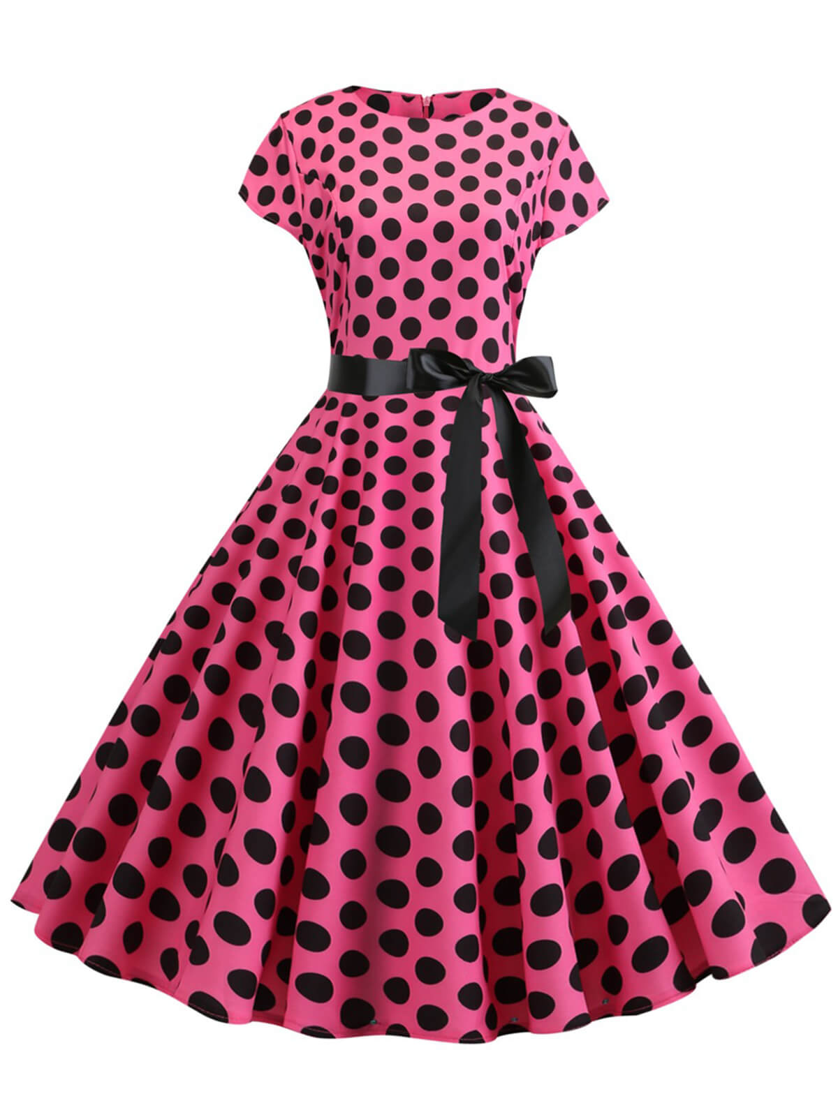 Polka Dot Cap Sleeved Dress