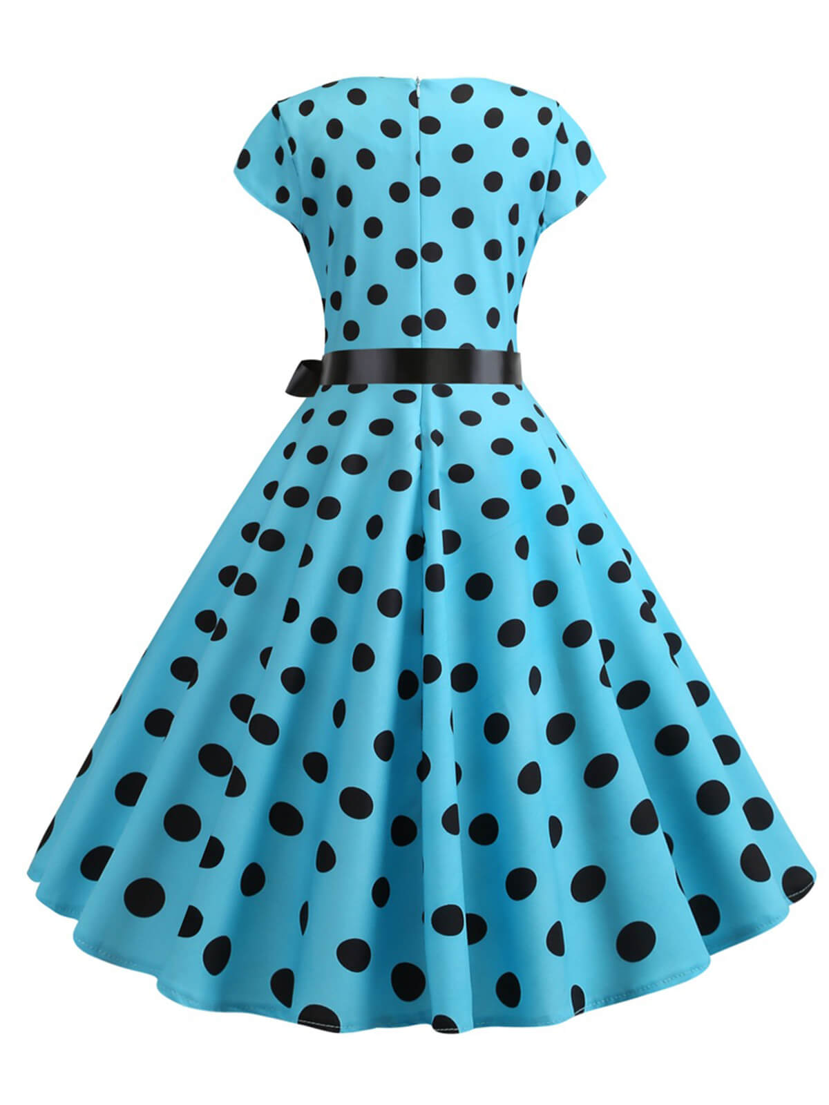 Polka Dot Cap Sleeved Dress