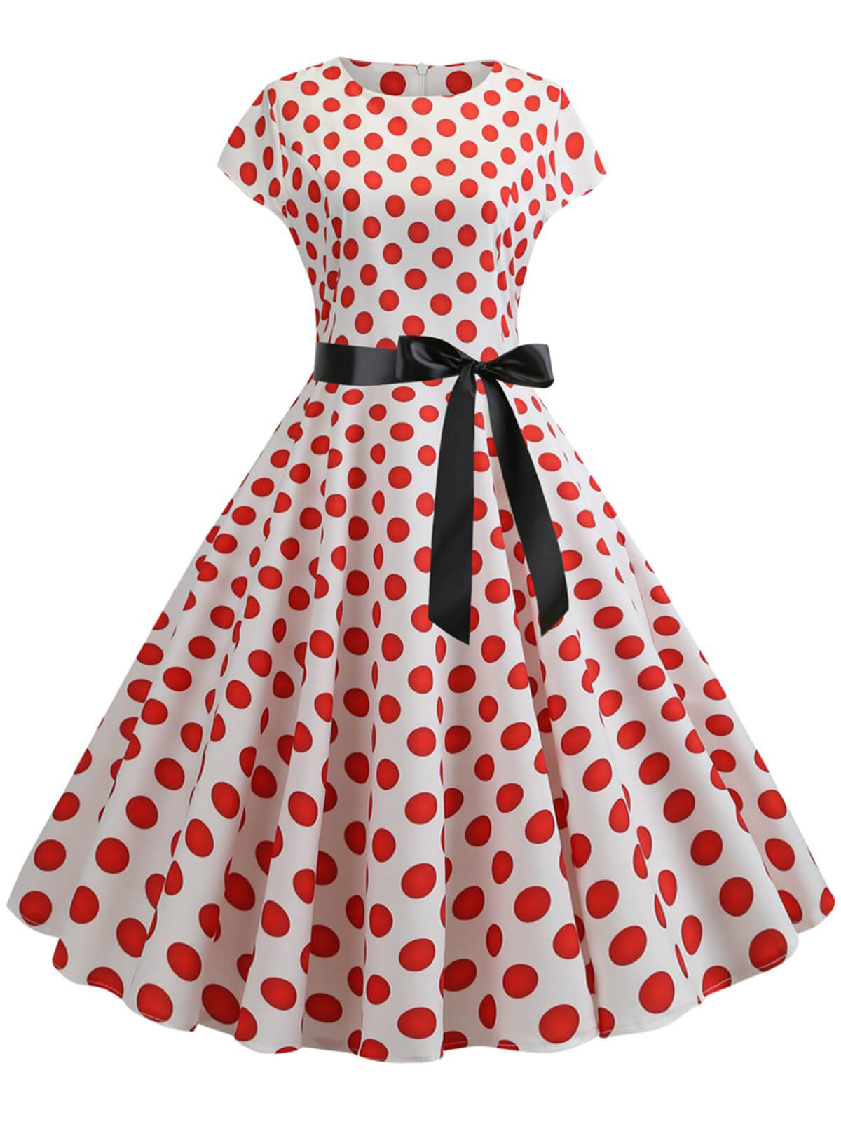 Polka Dot Cap Sleeved Dress