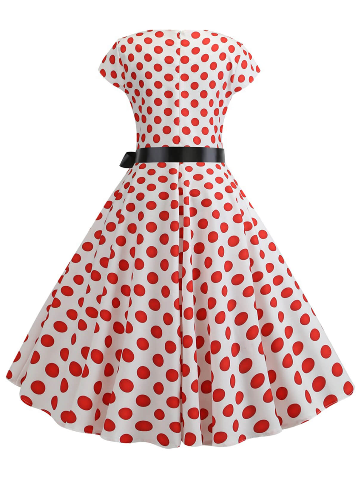 Polka Dot Cap Sleeved Dress