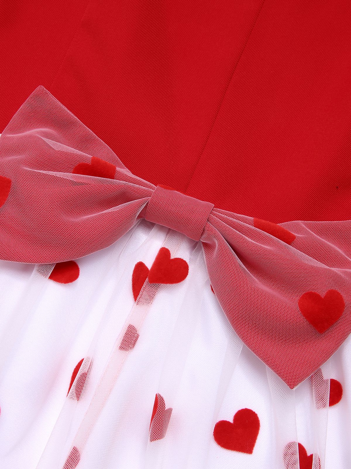 Red Heart Bow Sleeveless Dress