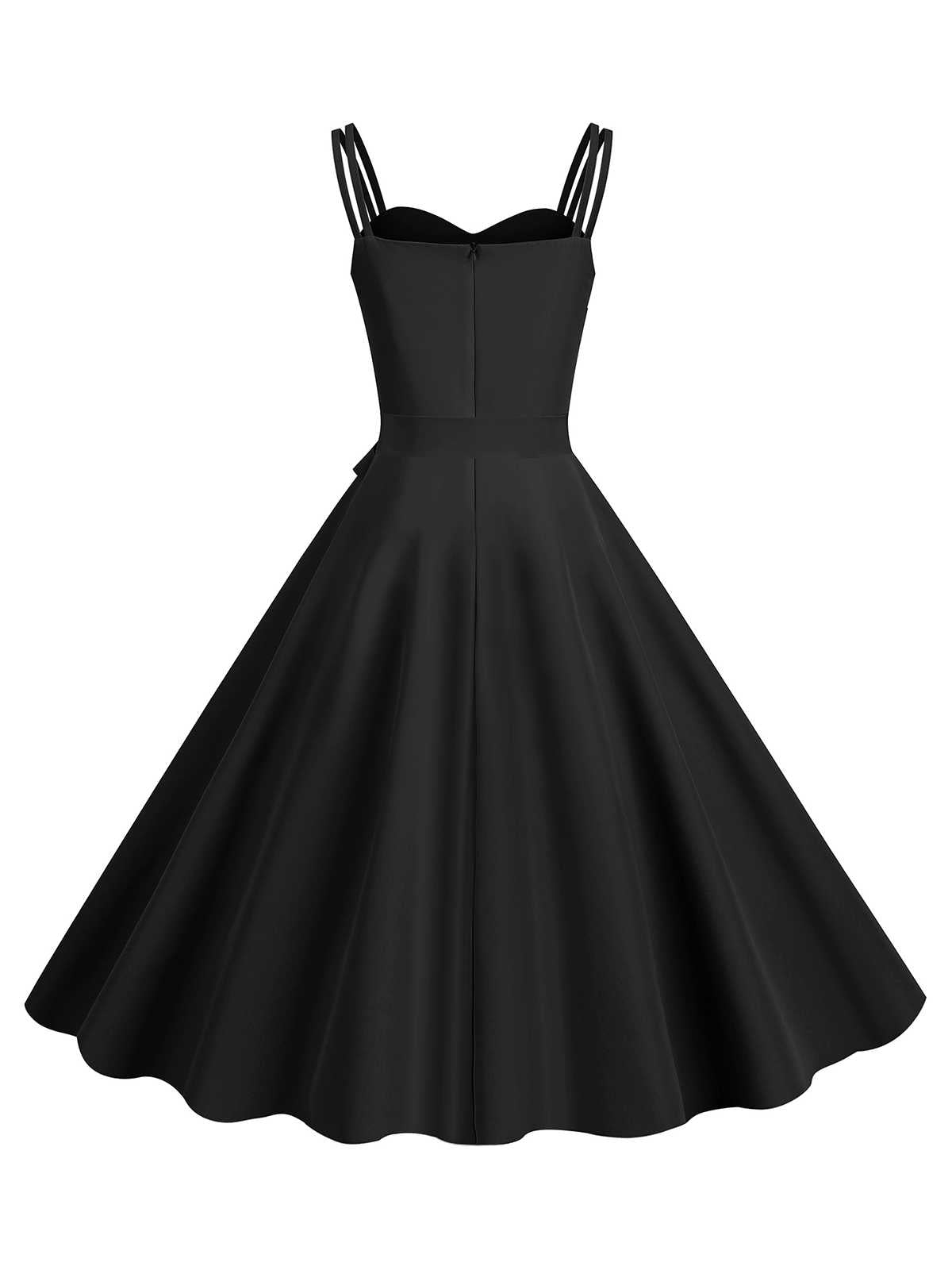 Spaghetti Strap Bow Decor Solid Dress