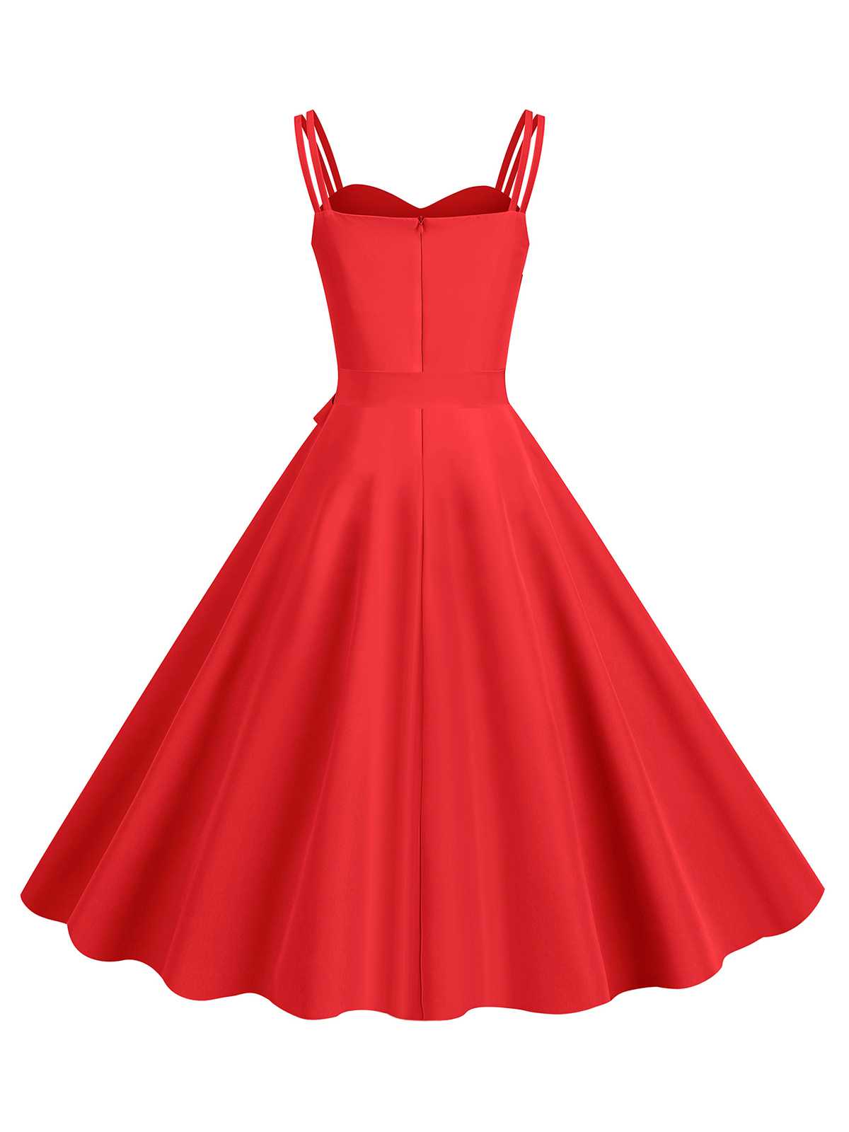 Spaghetti Strap Bow Decor Solid Dress