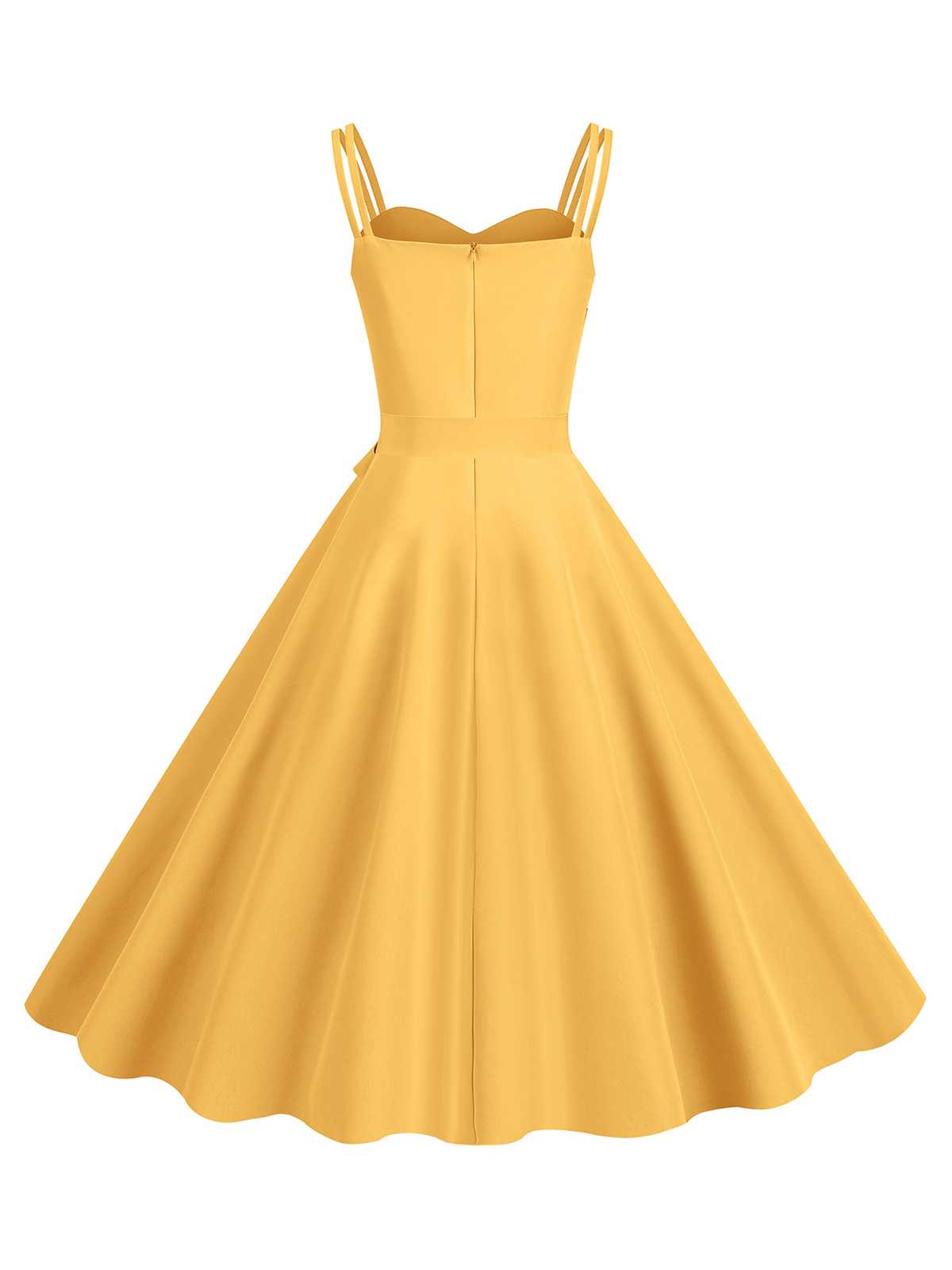 Spaghetti Strap Bow Decor Solid Dress