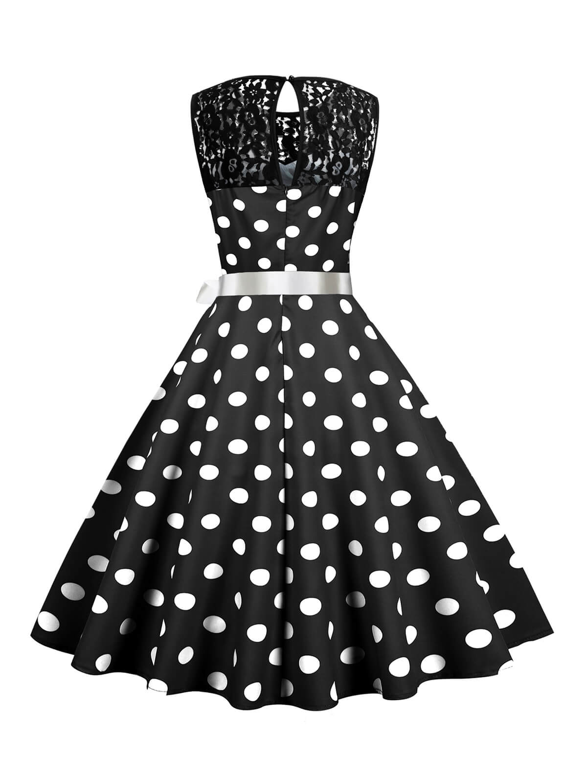 Polka Dot Lace Patchwork Dress